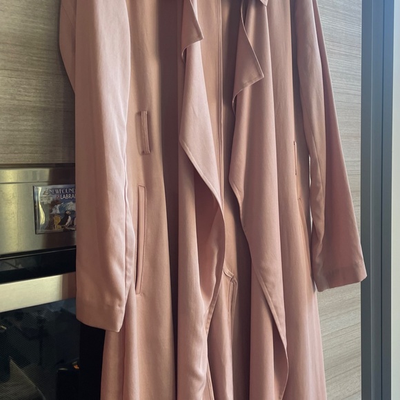 Radgley Mischka blush pink long trench coat - Picture 6 of 12